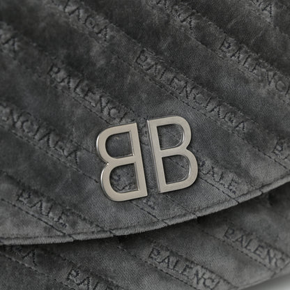 Balenciaga Velvet Charms Logo Matelasse M BB Round Shoulder Bag Gris 10 of 10