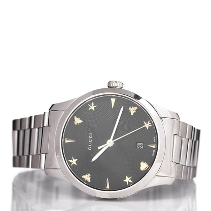 Gucci Stainless Steel 38mm G-Timeless Charm Quartz Watch Black 3 of 5