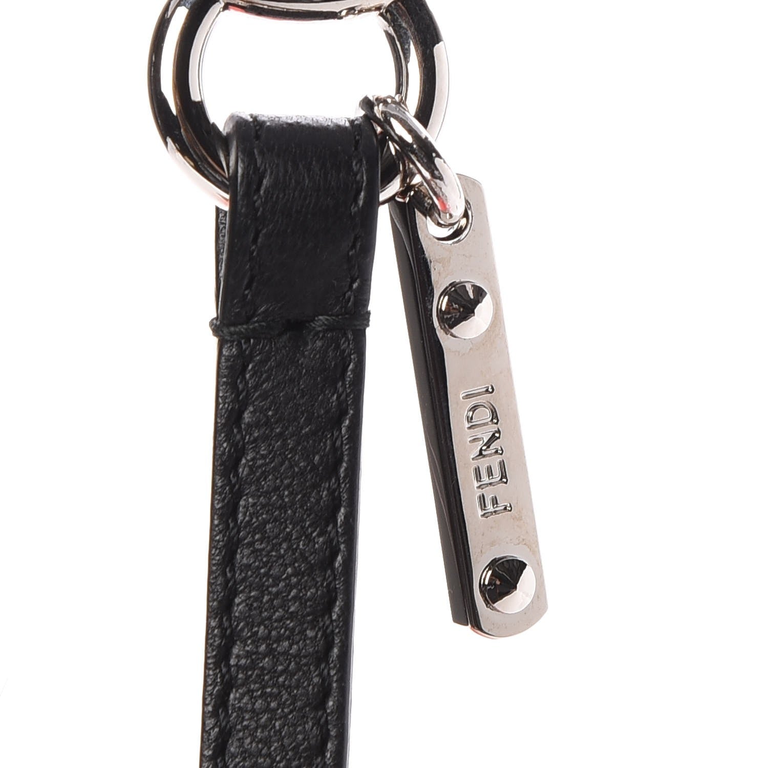 Fendi Lambskin Goat Fur Studded Punkarlito Bag Charm Azalea 4 of 5