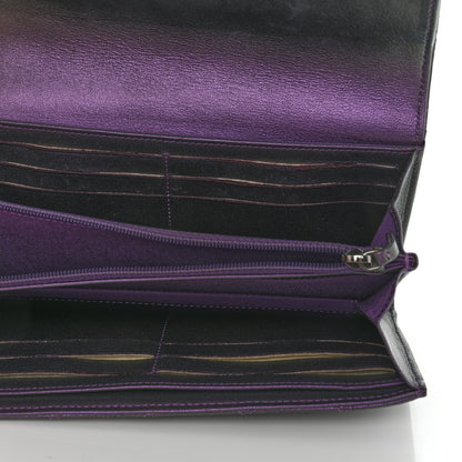 Chanel Iridescent Lambskin Quilted Large Gusset Flap Wallet Purple 4 of 16