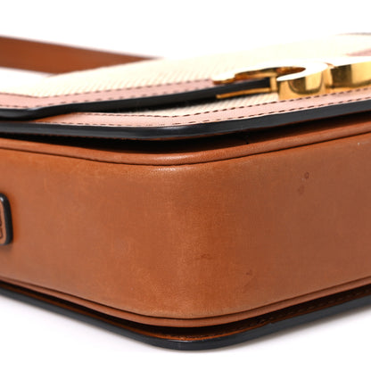 Celine Textile Natural Calfskin Teen Triomphe White Tan 10 of 13