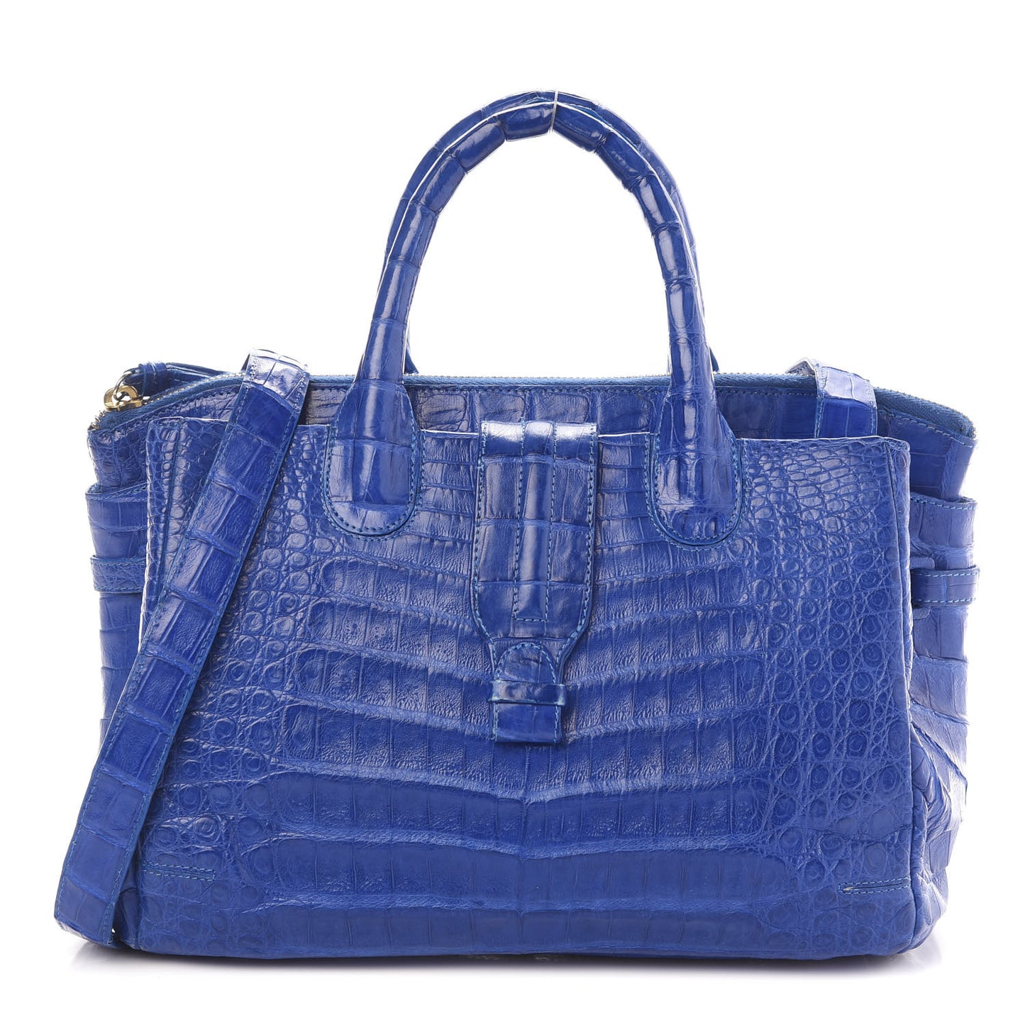 Crocodile Cristina Satchel Electric Blue