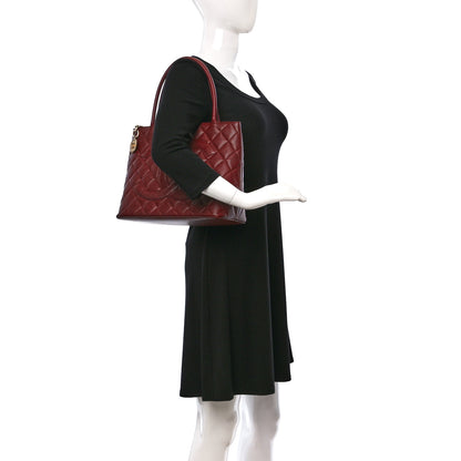 Chanel Caviar Quilted Medallion Tote Bordeaux 2 of 11