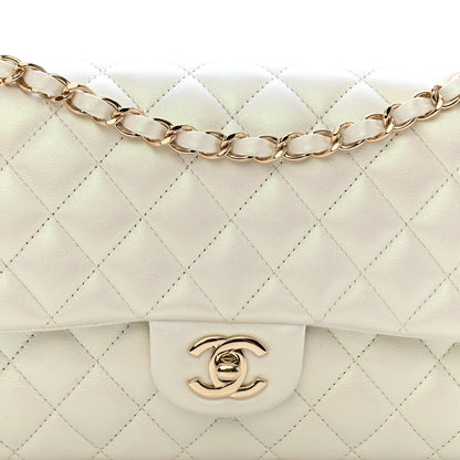 Chanel Iridescent Calfskin Quilted Medium Double Flap White 8 of 13