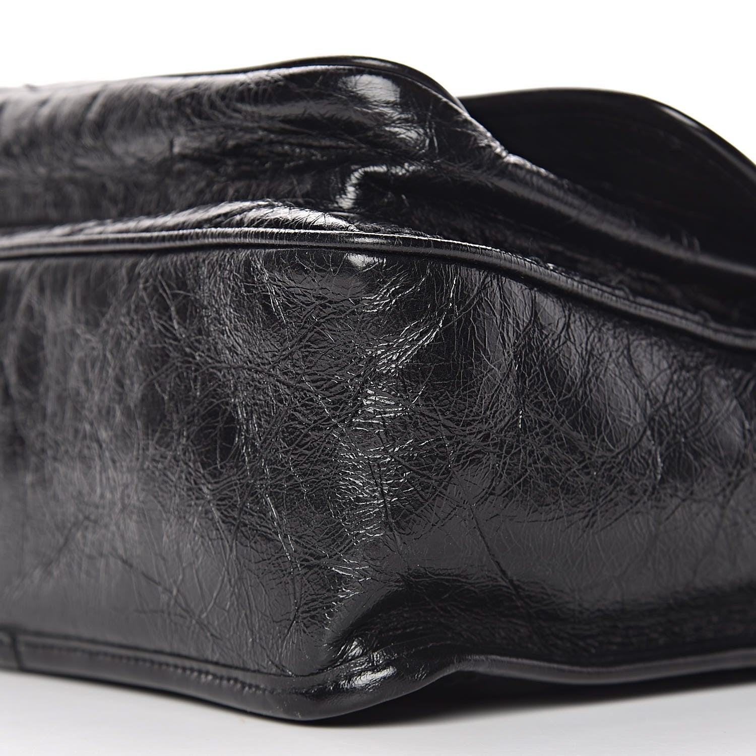 Saint Laurent Crinkled Calfskin Matelasse Monogram Medium Niki Chain Satchel Black 10 of 10
