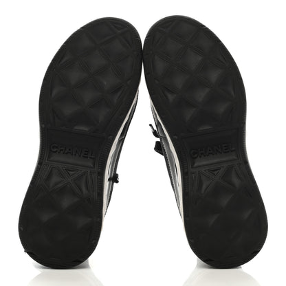 Chanel Velvet Calfskin Mixed Fibers CC Sneakers 36.5 Black 5 of 7