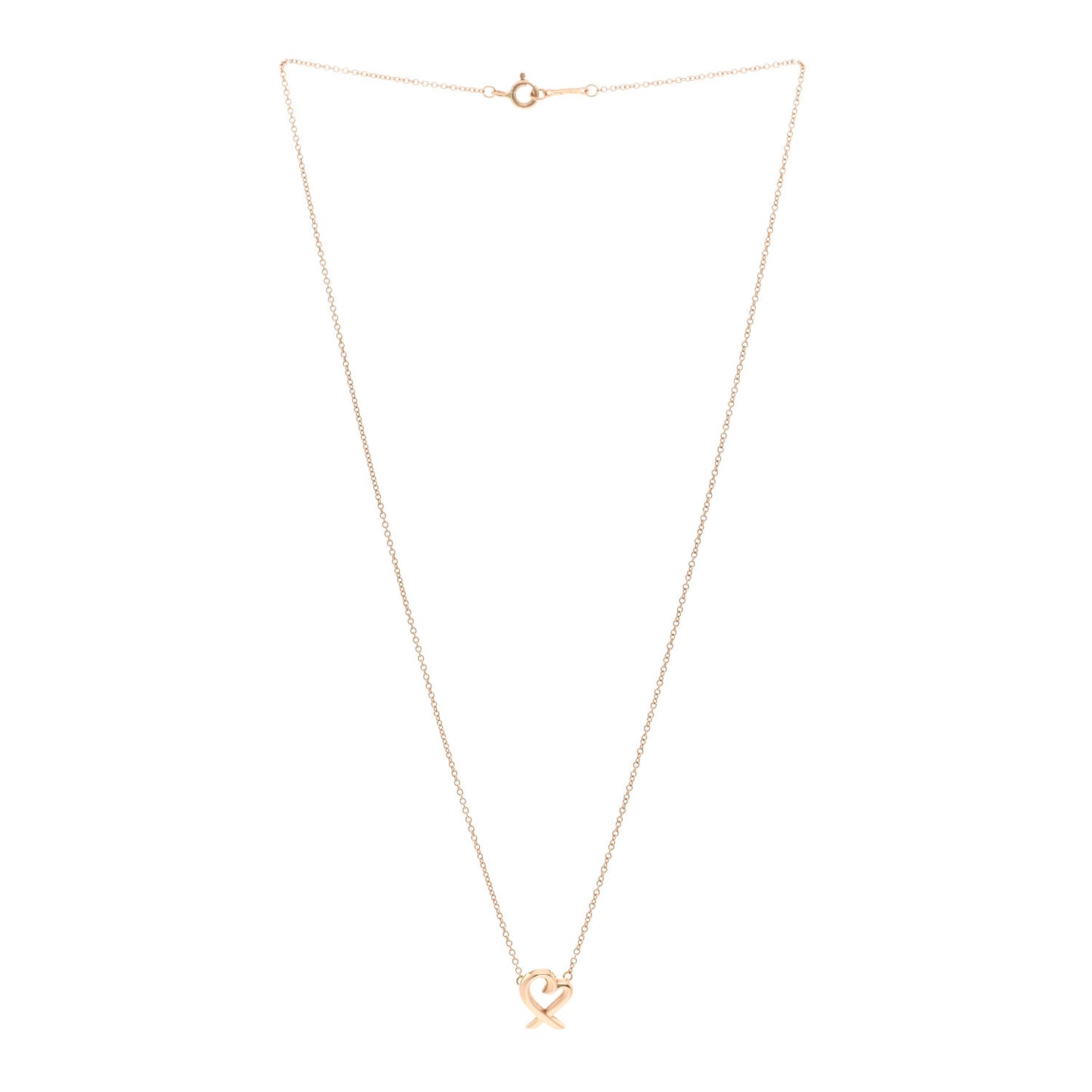18K Rose Gold Small Paloma Picasso Loving Heart Pendant Necklace