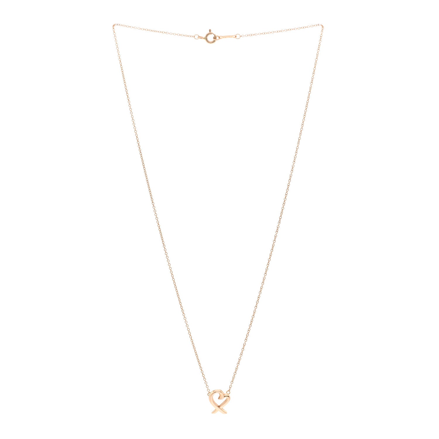 Tiffany 18K Rose Gold Small Paloma Picasso Loving Heart Pendant Necklace 3 of 4