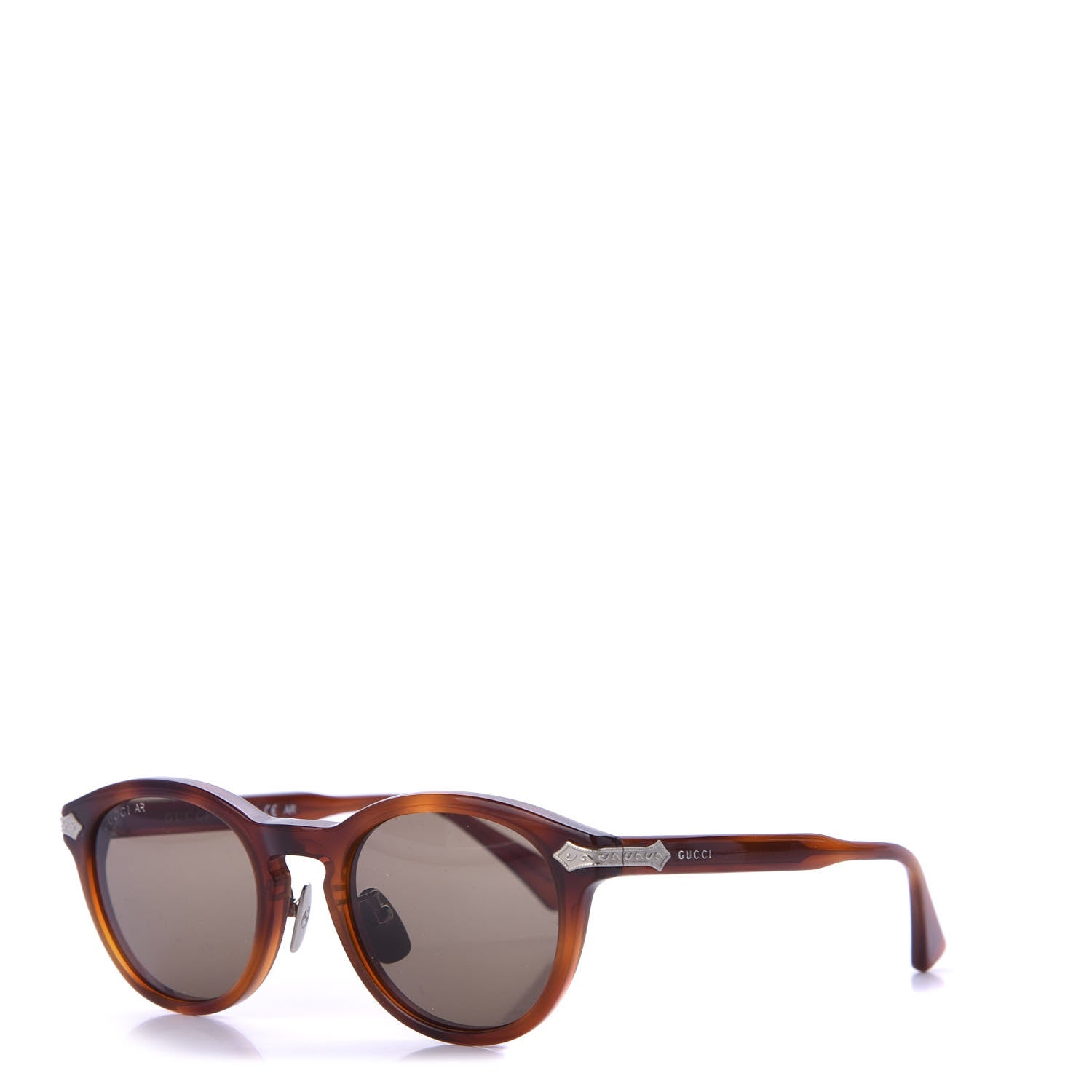 Gucci Acetate Round Metal Sunglasses GG0071S Havana 1 of 8