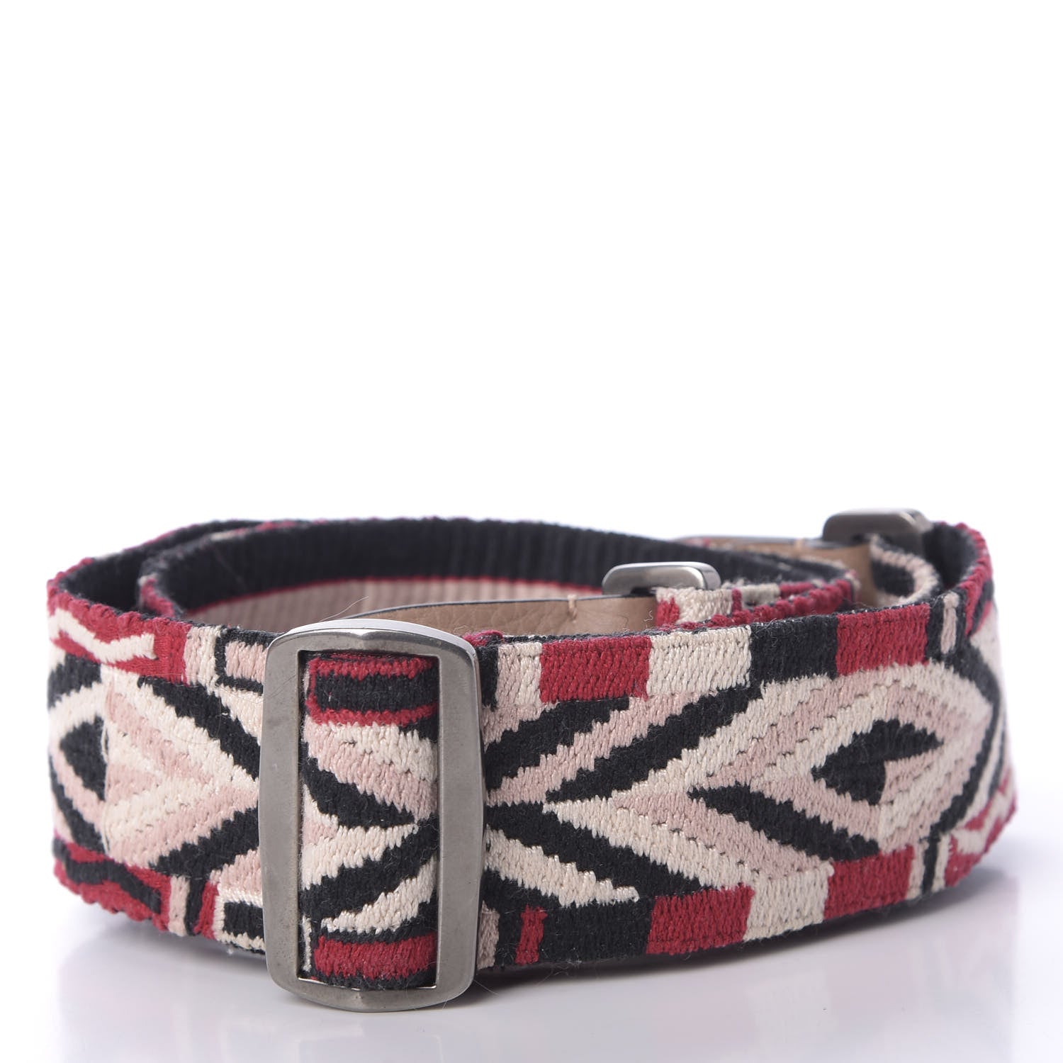 Valentino Garavani Canvas Geometric Embroidered Rockstud Guitar Strap Soft Noisette Multicolor 2 of 2