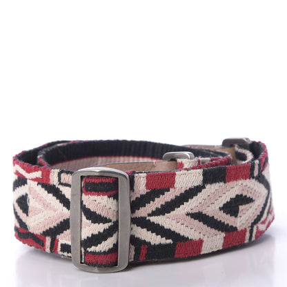 Valentino Garavani Canvas Geometric Embroidered Rockstud Guitar Strap Soft Noisette Multicolor 2 of 2