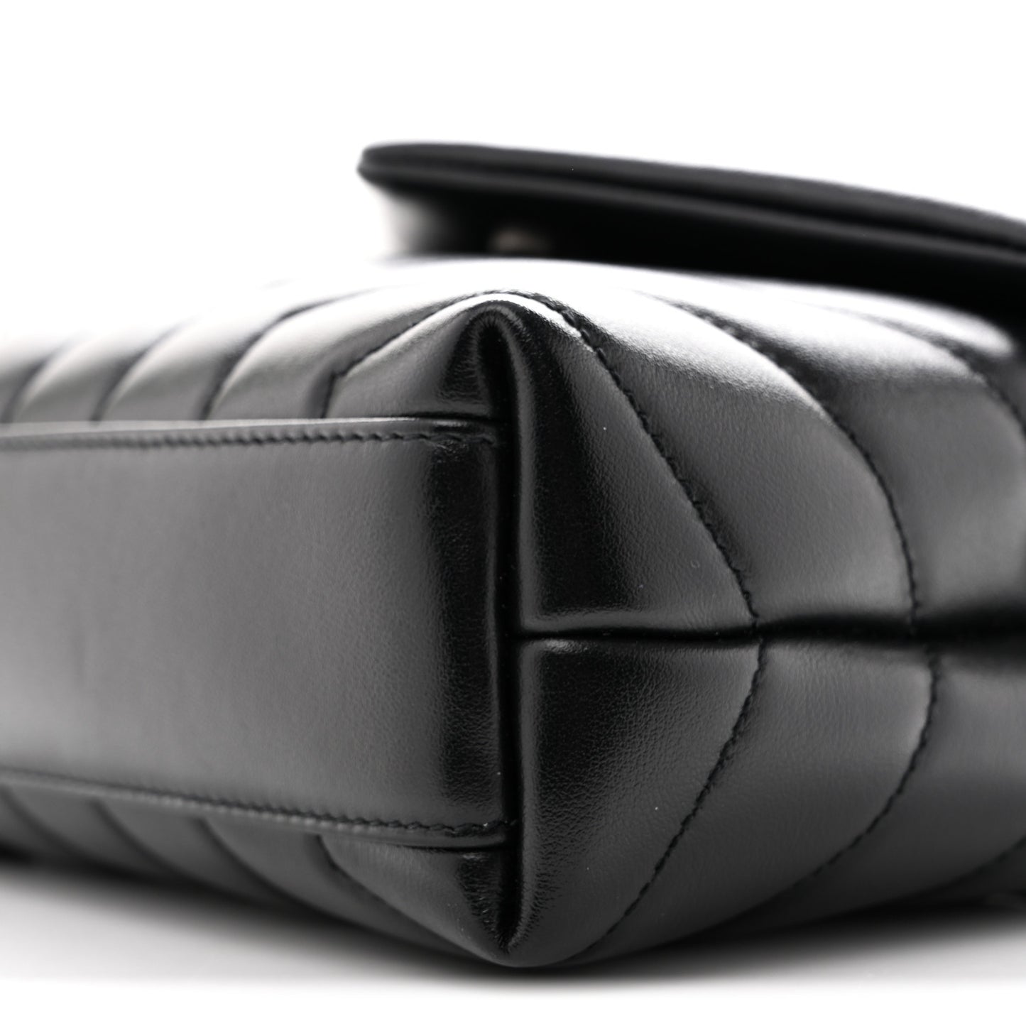 Calfskin Y Quilted Monogram Toy Loulou Crossbody Bag Black