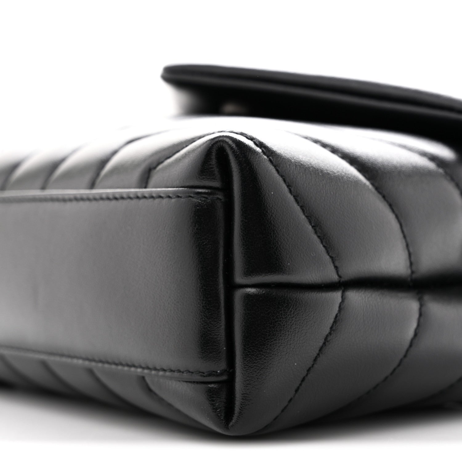 Saint Laurent Calfskin Y Quilted Monogram Toy Loulou Crossbody Bag Black 10 of 13