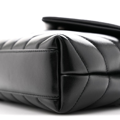 Saint Laurent Calfskin Y Quilted Monogram Toy Loulou Crossbody Bag Black 10 of 13