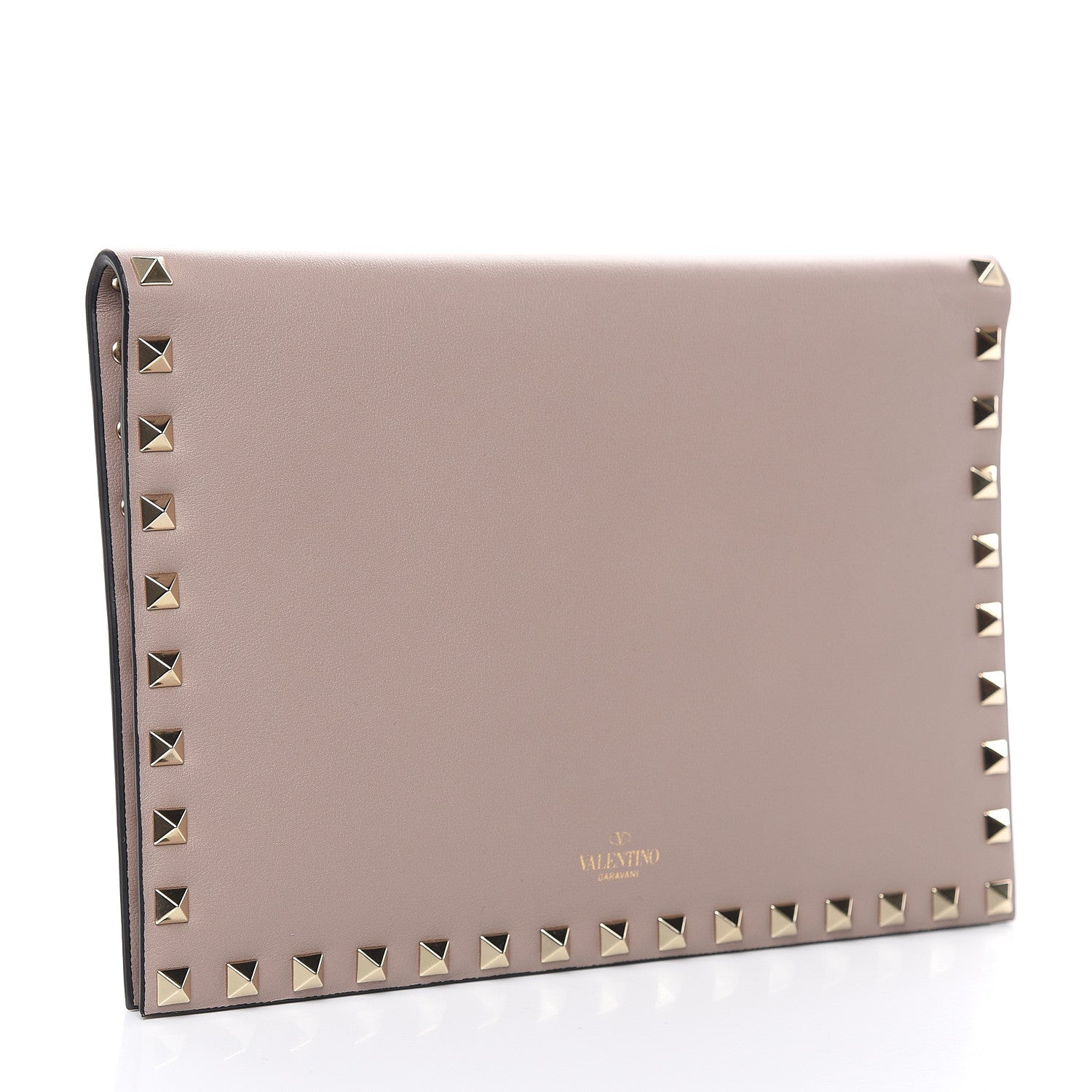 Valentino Garavani Nappa Rockstud Clutch Poudre 4 of 10