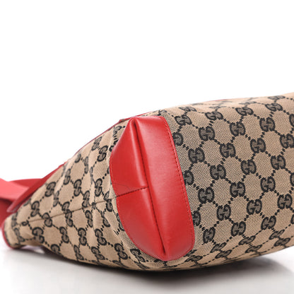 Gucci Monogram Large Tote Navy Red 6 of 10