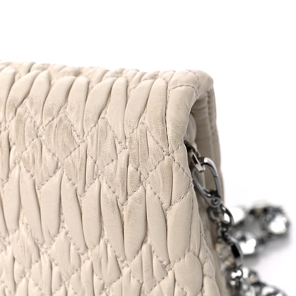Miu Miu Nappa Matelasse Crystal Shoulder Bag Bianco 13 of 16