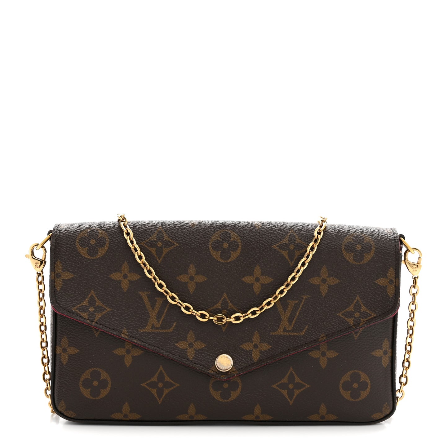 Monogram Pochette Felicie Chain Wallet Fuchsia