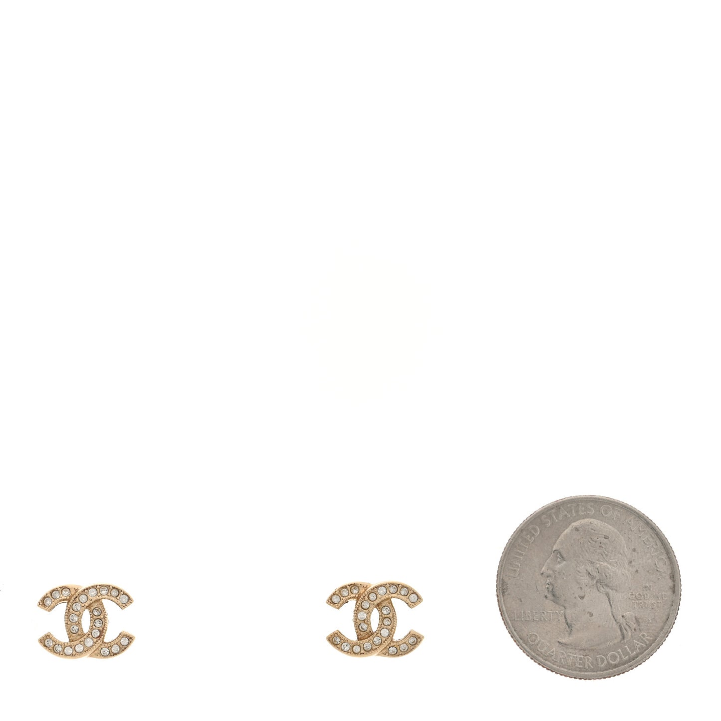 Crystal Mini Timeless CC Earrings Light Gold