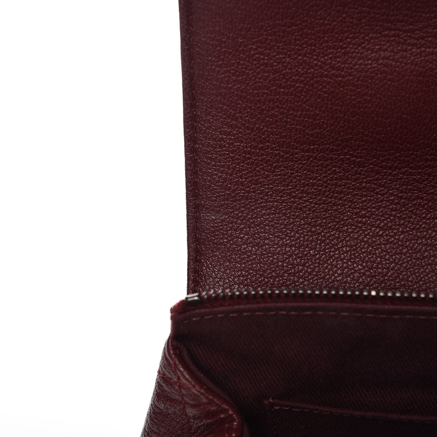 Goatskin Quilted CC Waiter Crossbody Burgundy