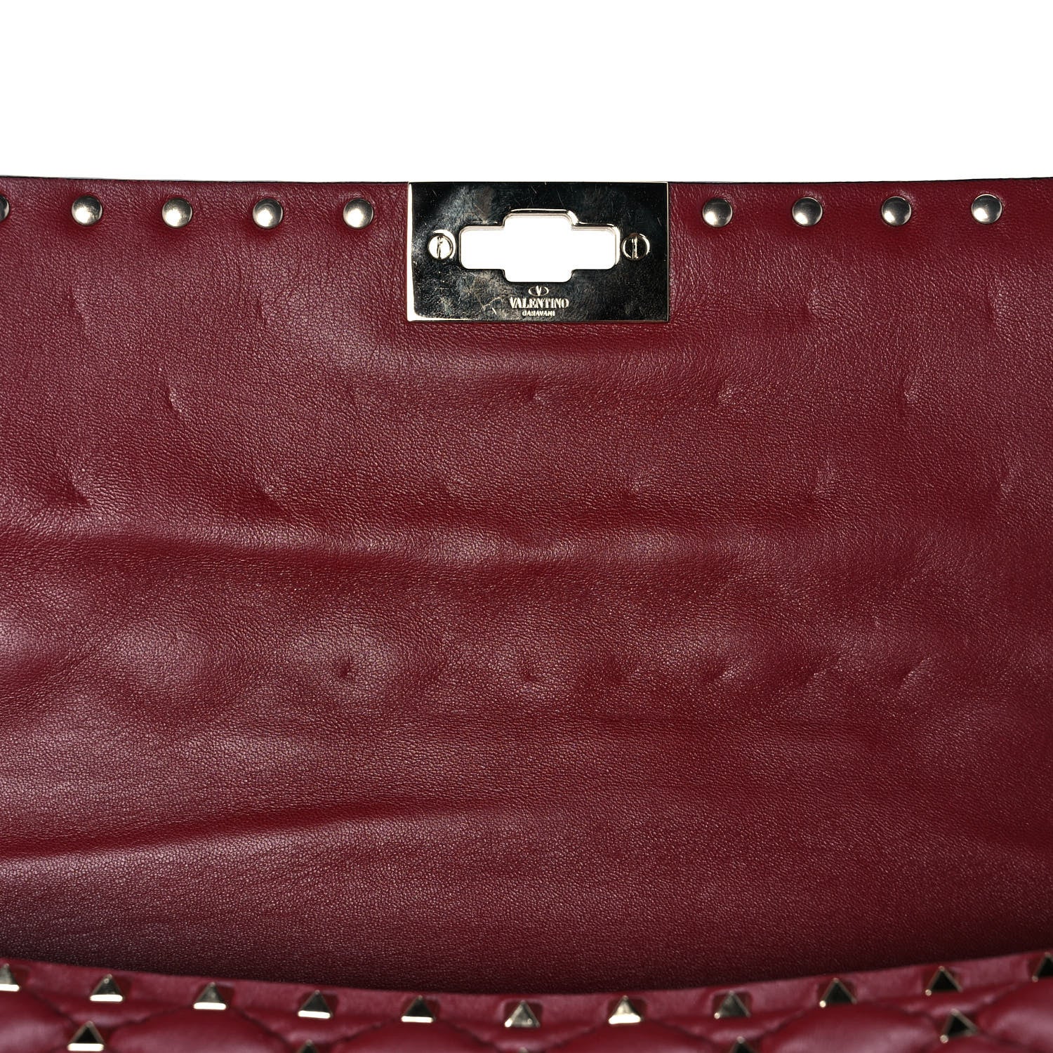 Valentino Garavani Nappa Large Rockstud Spike Shoulder Bag Rubino 9 of 9