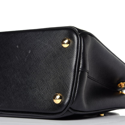 Prada Saffiano Mini Galleria Double Zip Tote Black 9 of 9