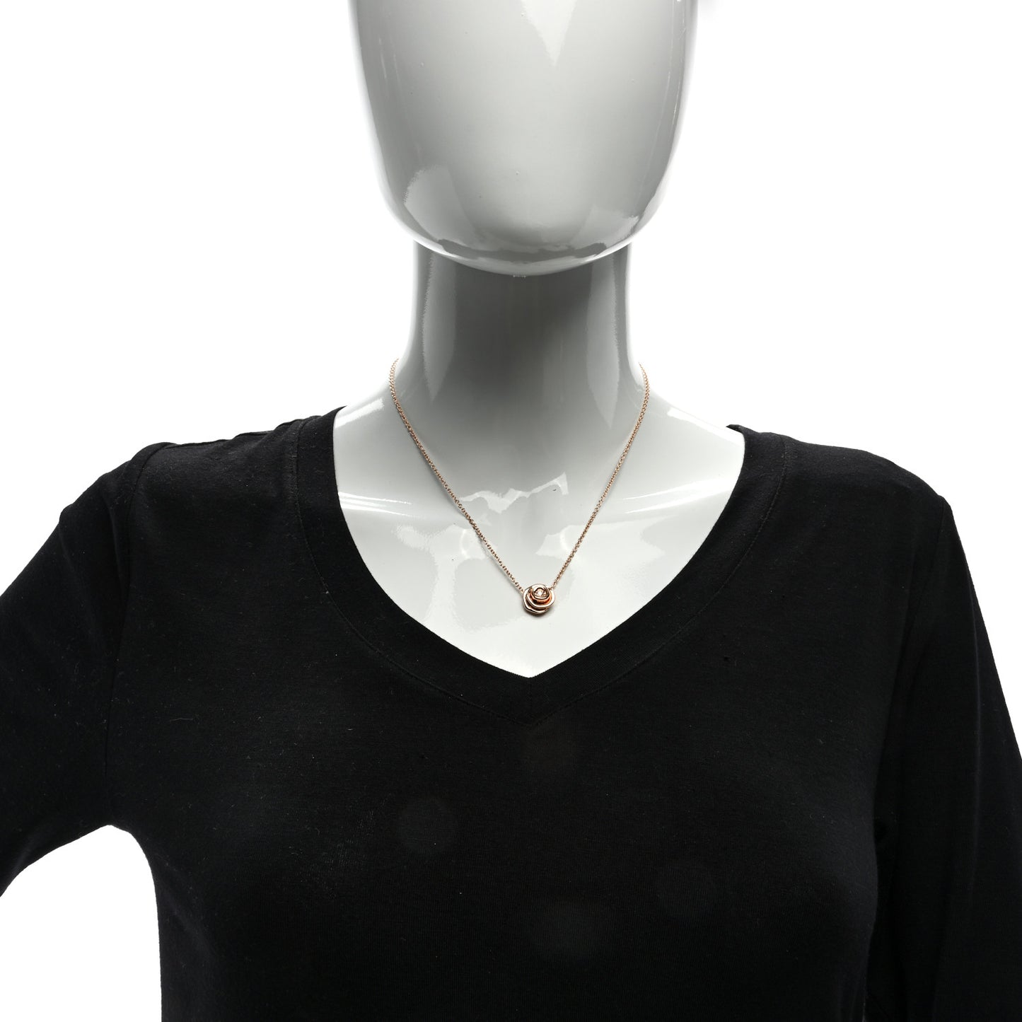 18K Rose Gold Diamond Large Rose Couture Necklace