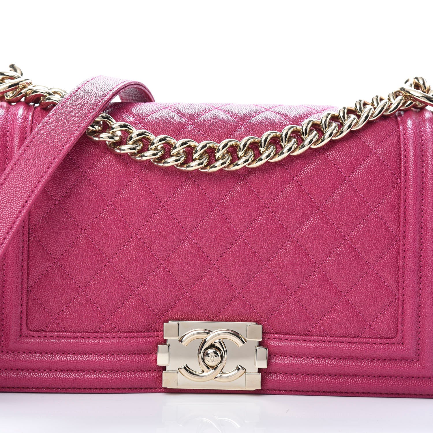 Chanel Caviar Quilted Medium Boy Flap Fuchsia 8 of 10