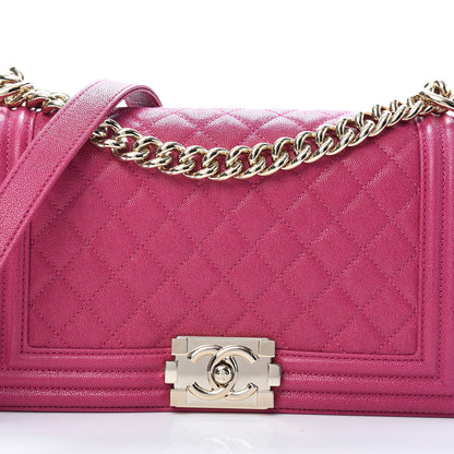 Chanel Caviar Quilted Medium Boy Flap Fuchsia 8 of 10