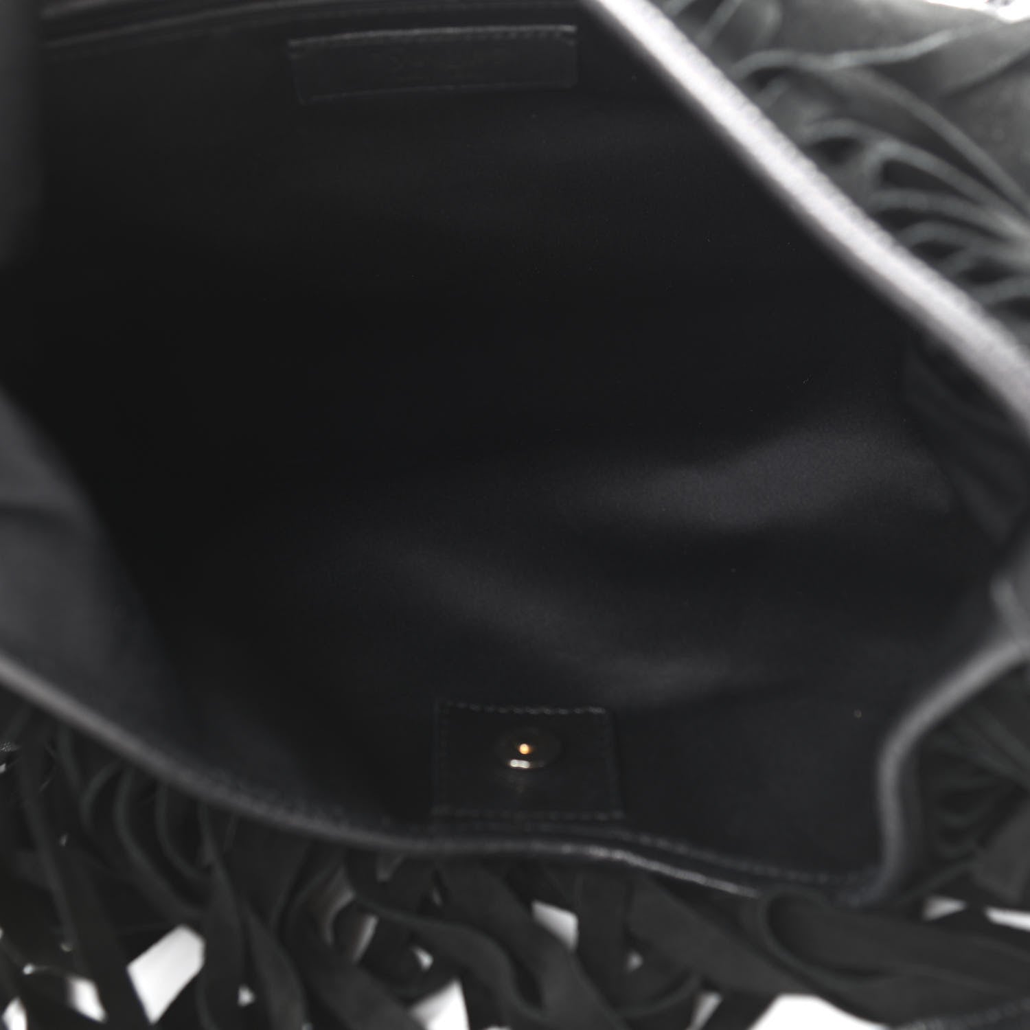 Saint Laurent Suede Boheme Fringe Hobo Black 5 of 11