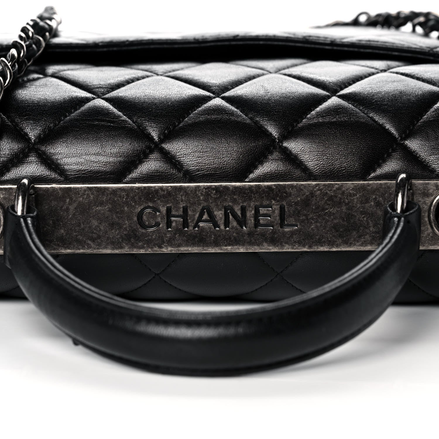 Chanel Lambskin Quilted Large Trendy CC Dual Handle Flap Bag Black 9 of 15