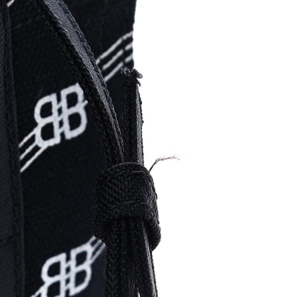 Balenciaga Cotton Canvas Diagonal BB Monogram Small Sharp Tote Black White 12 of 12