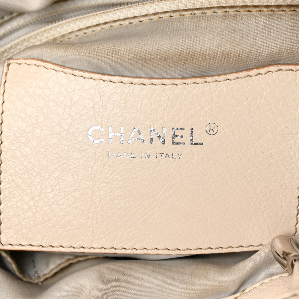 Glazed Calfskin On The Road Drawstring Tote Ivory