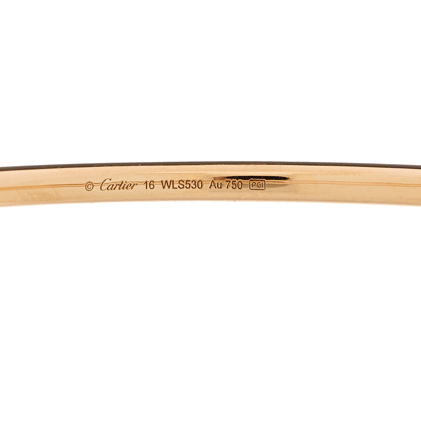 18K Pink Gold Diamond Etincelle de Cartier Bangle Bracelet 16
