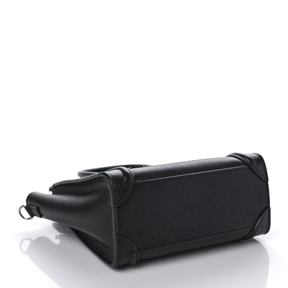 Celine Drummed Calfskin Nano Luggage Black 4 of 8