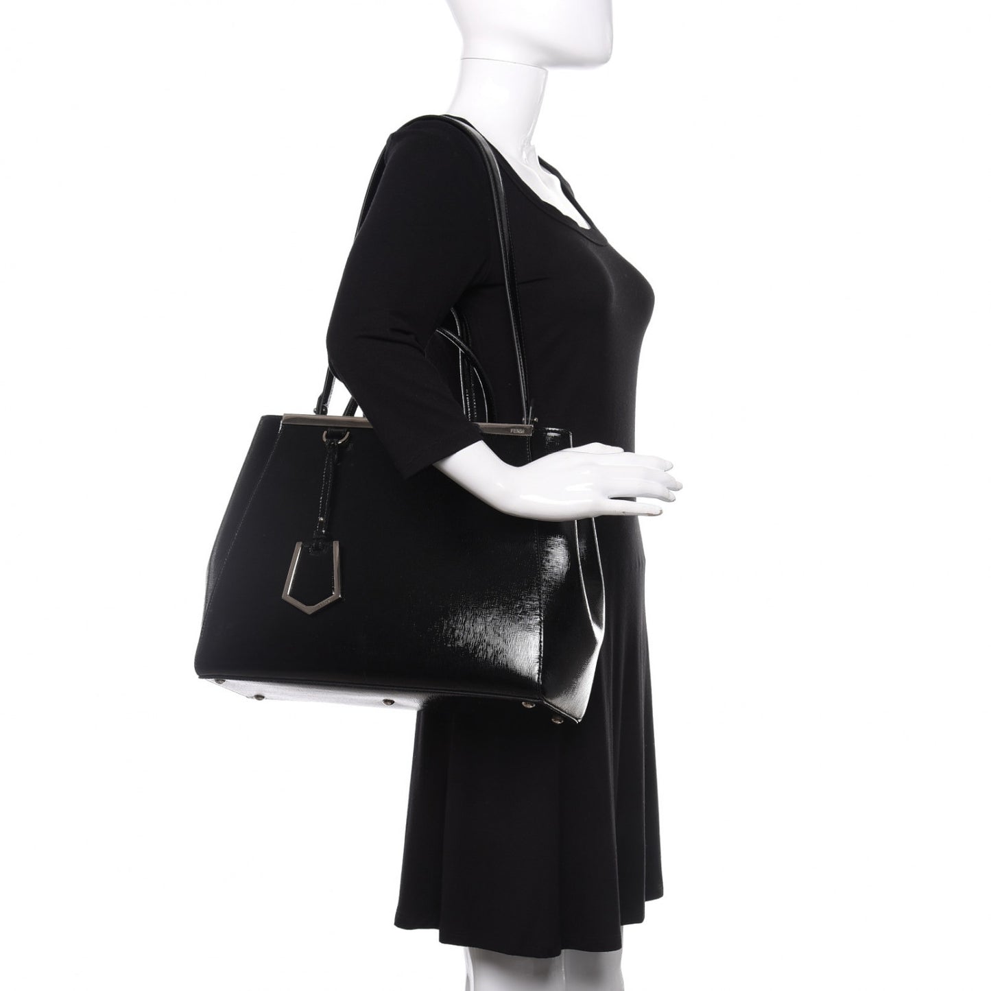 Patent Vitello Elite Regular 2Jours Tote Black
