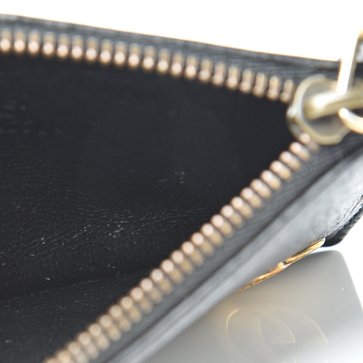 Gucci Calfskin Boar Effect GG Marmont Coin Case Card Holder Black 6 of 7