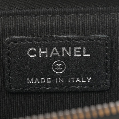 Chanel Pearly Lambskin Quilted Zip Card Holder So Black 6 of 8