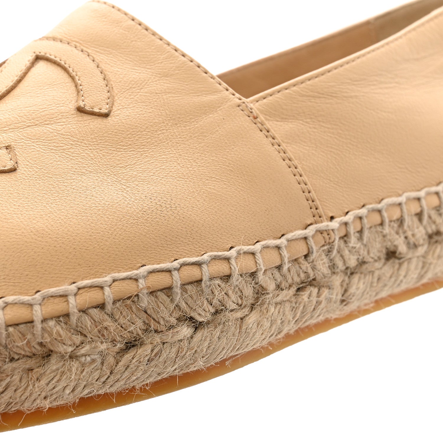 Chanel Lambskin CC Espadrilles 37 Beige Black 10 of 13