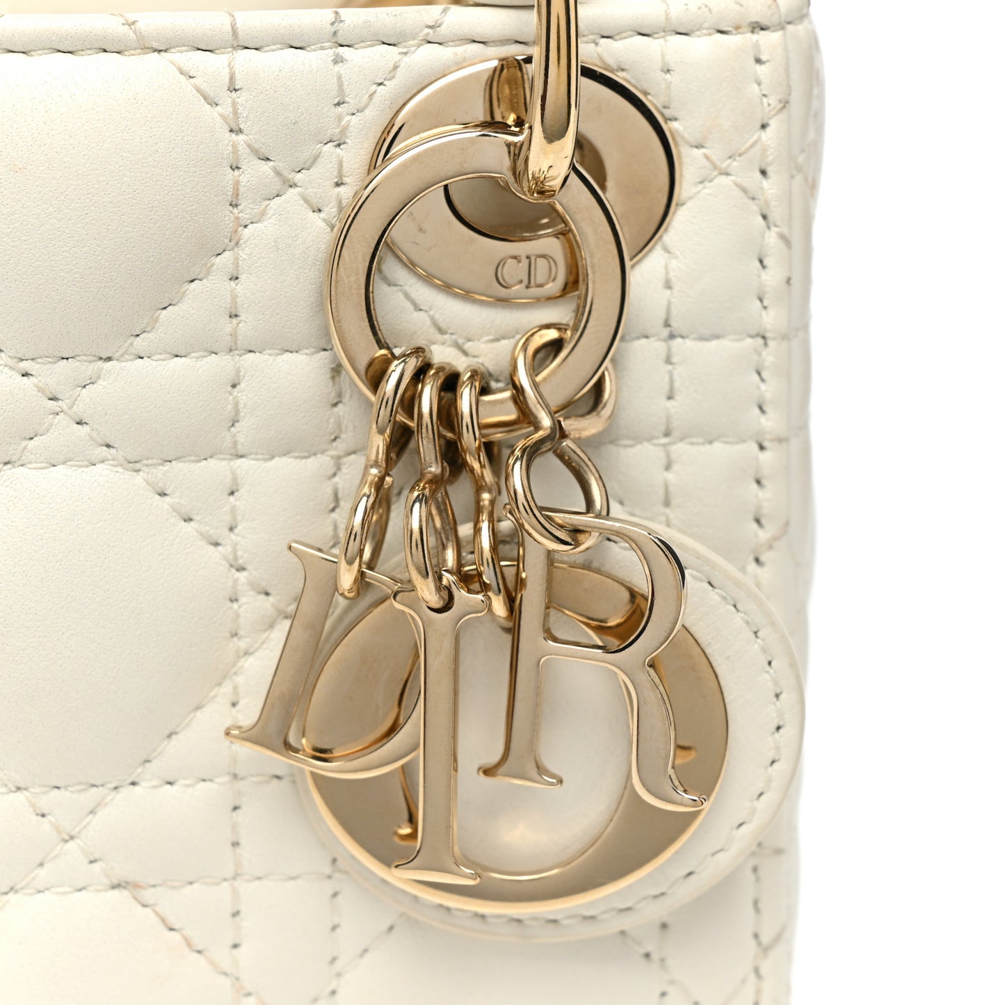 Lambskin Cannage Micro Lady Dior White