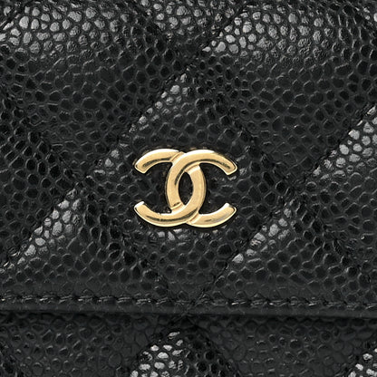 Chanel Caviar Quilted Compact French Flap Wallet Black 10 of 14