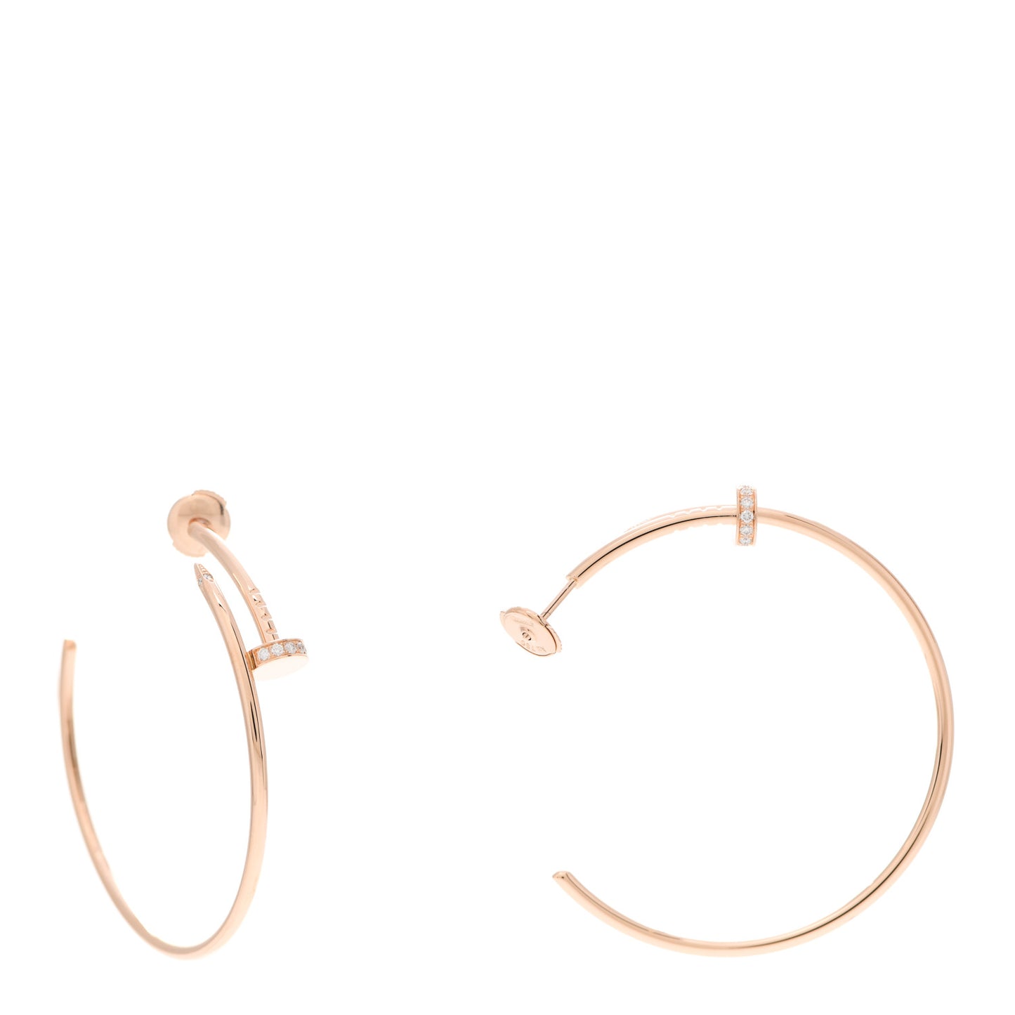 18K Pink Gold Diamond Juste Un Clou Hoop Earrings