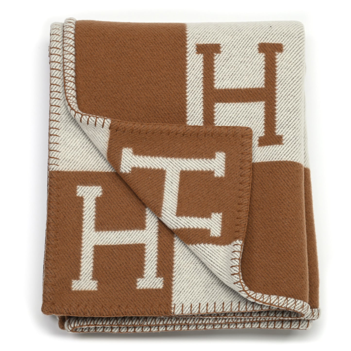 Wool Cashmere Avalon Blanket Ecru Camel