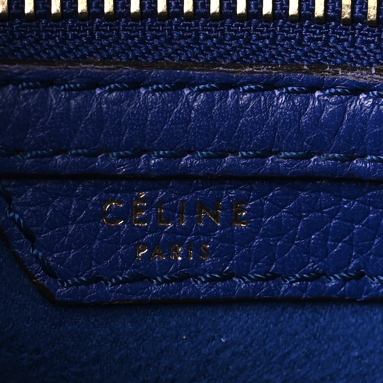 Celine Drummed Calfskin Micro Luggage Indigo 6 of 11
