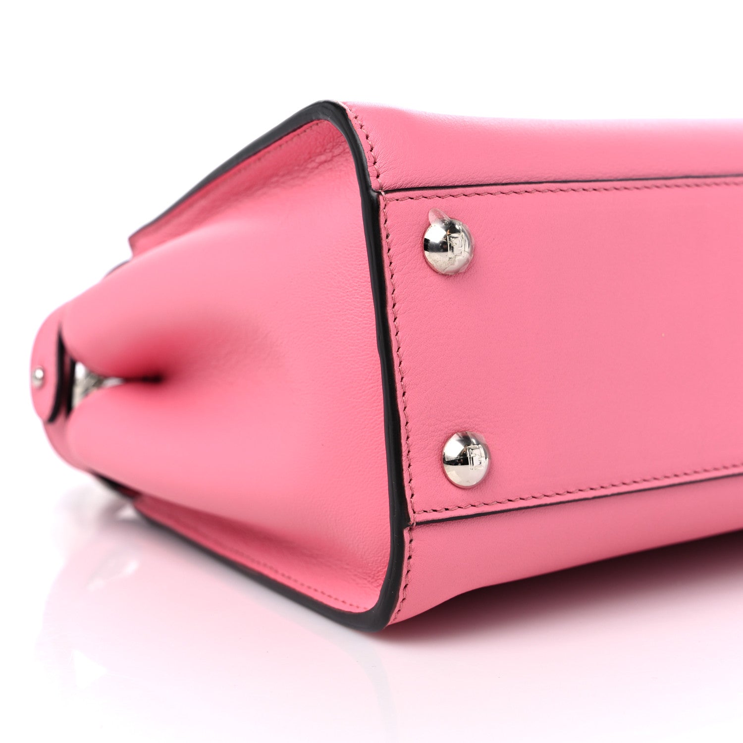 Fendi Vitello Seta Nappa Mini Plexi Handle Peekaboo Iconic Satchel Pink 8 of 9