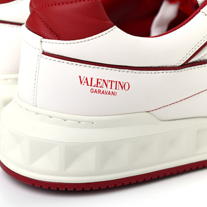 Valentino Garavani Nappa Mens One Stud Low Top Sneakers 43.5 White Red 5 of 11