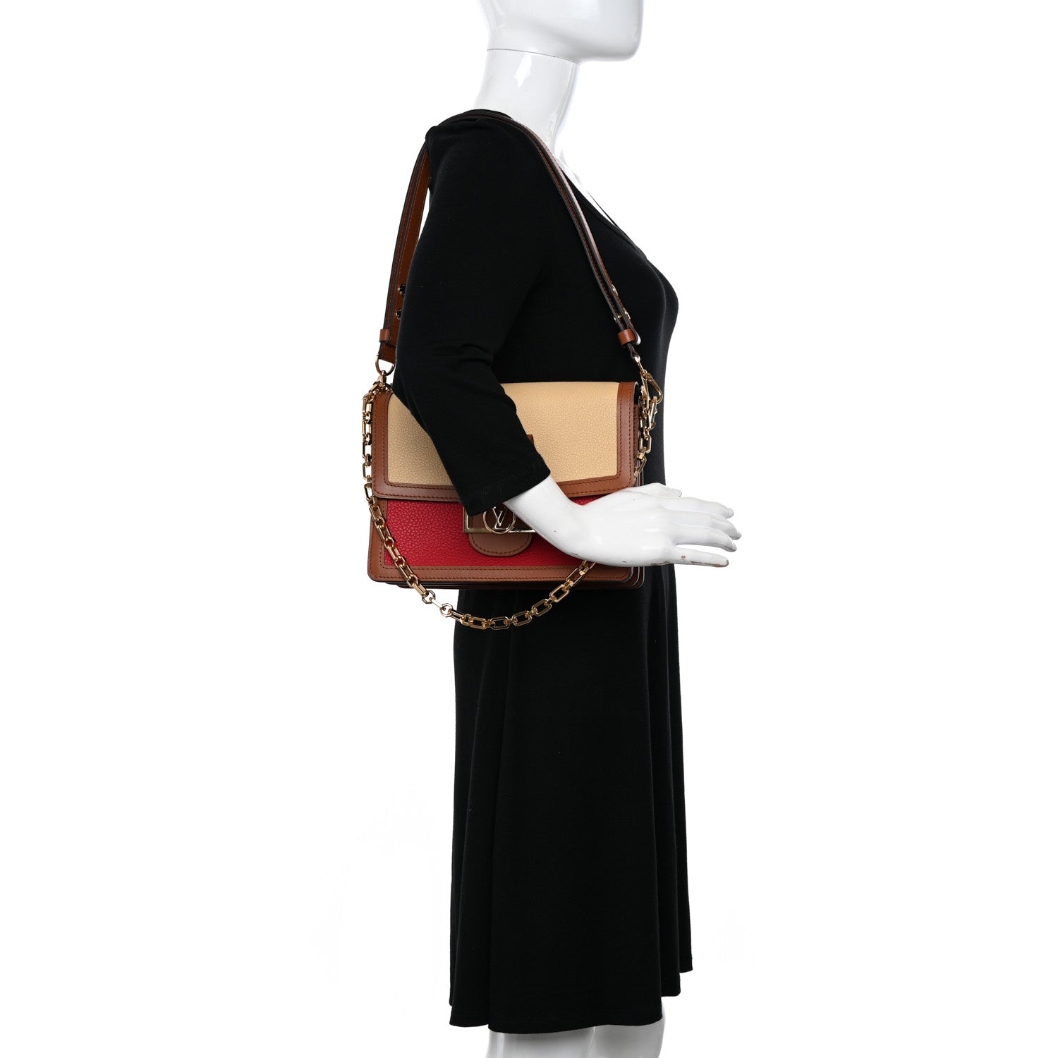 Louis Vuitton Taurillon Dauphine MM Panama Scarlet 2 of 11