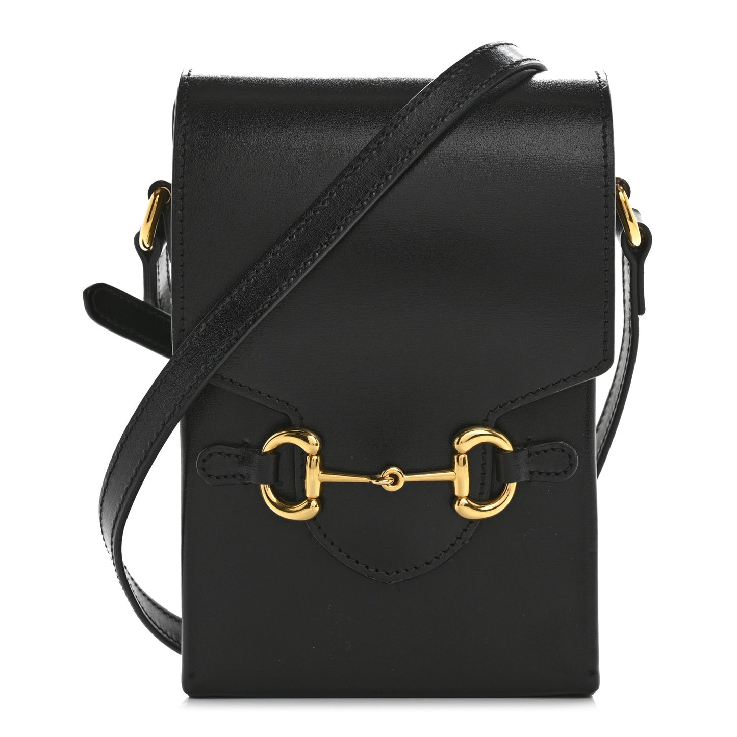 Boarded Plutone Calfskin Mini Horsebit 1955 Crossbody Bag Black