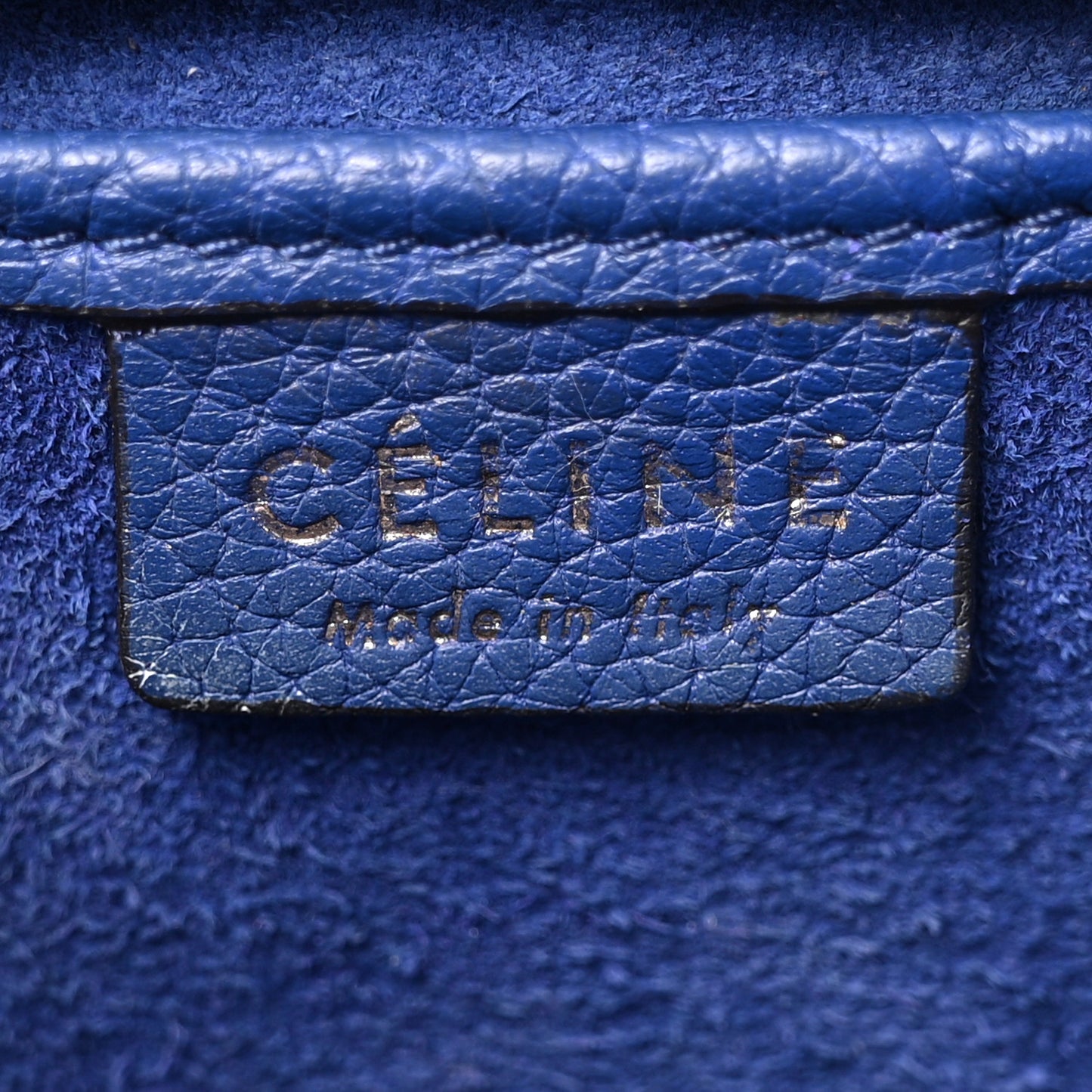 Drummed Calfskin Nano Luggage Indigo