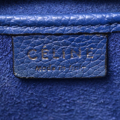Celine Drummed Calfskin Nano Luggage Indigo 6 of 13